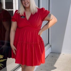 Red babydoll dress